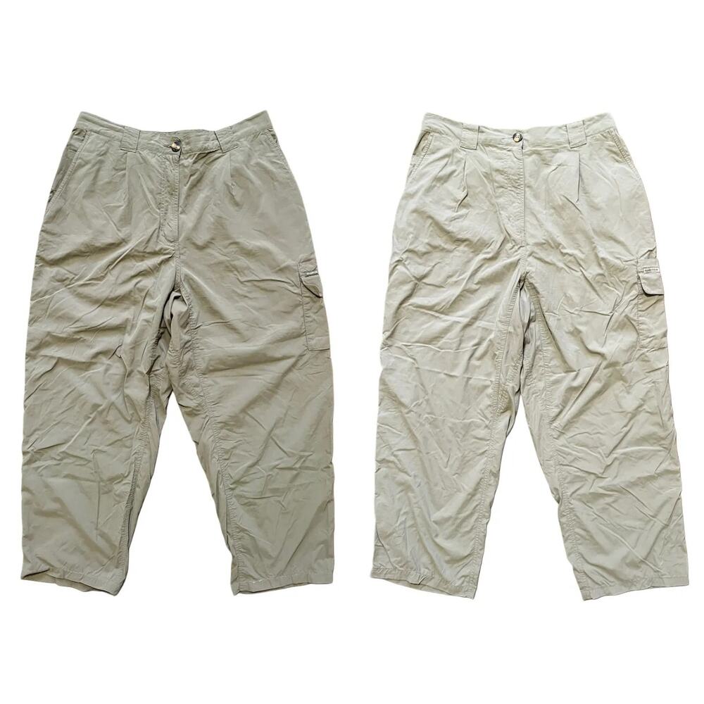 VTG EXOFFICIO (2) Pair 100% Nylon Lightweight Cargo Pants Hiking Gorpcore SZ 10